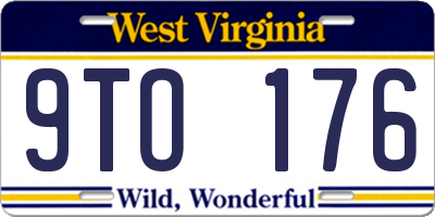WV license plate 9TO176