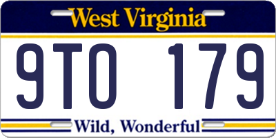 WV license plate 9TO179