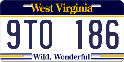 WV license plate 9TO186