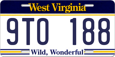 WV license plate 9TO188