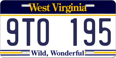 WV license plate 9TO195