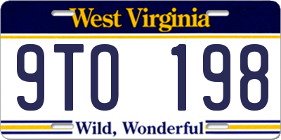 WV license plate 9TO198