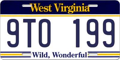 WV license plate 9TO199