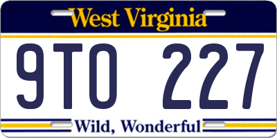 WV license plate 9TO227