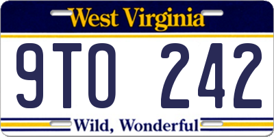 WV license plate 9TO242