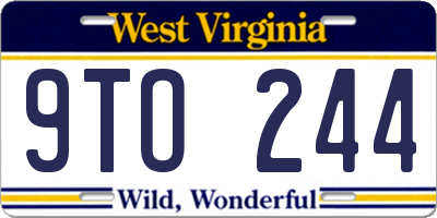 WV license plate 9TO244