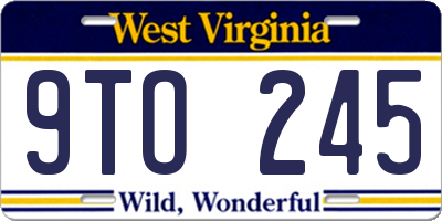 WV license plate 9TO245