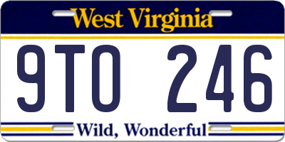 WV license plate 9TO246