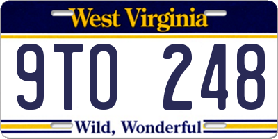 WV license plate 9TO248