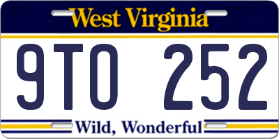 WV license plate 9TO252
