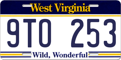 WV license plate 9TO253