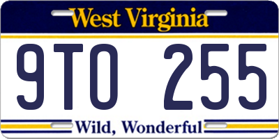 WV license plate 9TO255