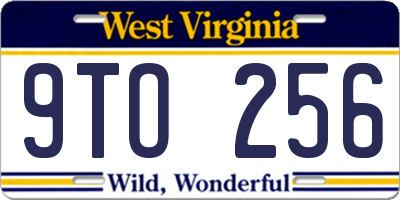 WV license plate 9TO256