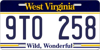 WV license plate 9TO258