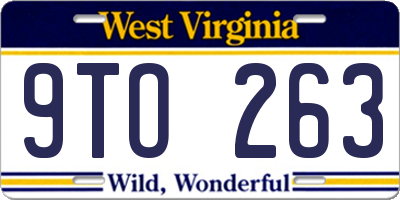 WV license plate 9TO263