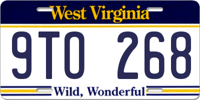 WV license plate 9TO268