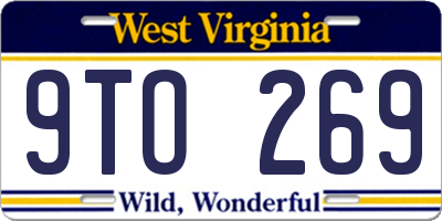 WV license plate 9TO269