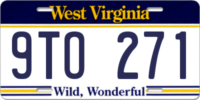 WV license plate 9TO271