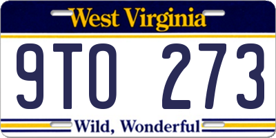 WV license plate 9TO273