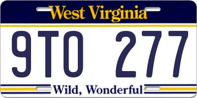 WV license plate 9TO277