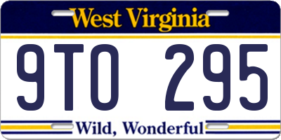 WV license plate 9TO295