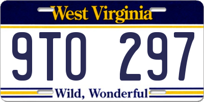 WV license plate 9TO297