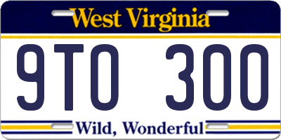 WV license plate 9TO300