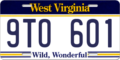 WV license plate 9TO601