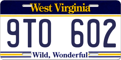WV license plate 9TO602