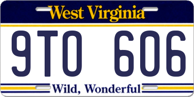 WV license plate 9TO606