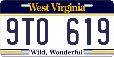 WV license plate 9TO619