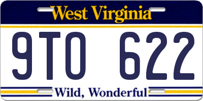 WV license plate 9TO622