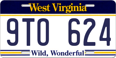 WV license plate 9TO624