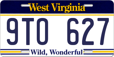 WV license plate 9TO627