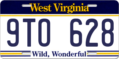 WV license plate 9TO628