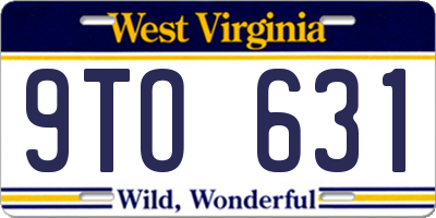 WV license plate 9TO631