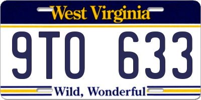 WV license plate 9TO633