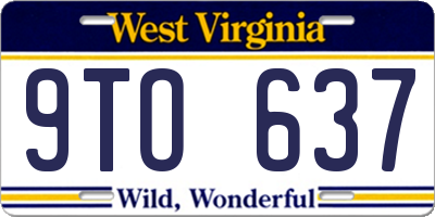 WV license plate 9TO637