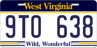 WV license plate 9TO638