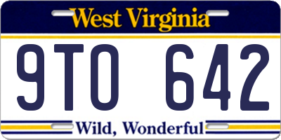 WV license plate 9TO642