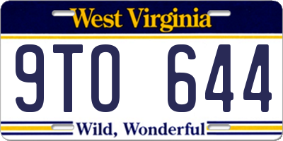 WV license plate 9TO644
