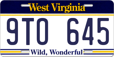 WV license plate 9TO645