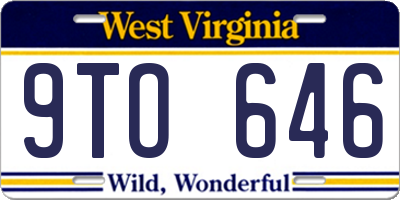 WV license plate 9TO646