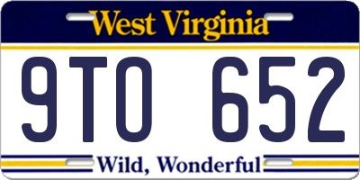 WV license plate 9TO652