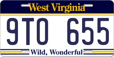 WV license plate 9TO655