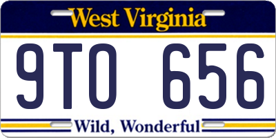 WV license plate 9TO656
