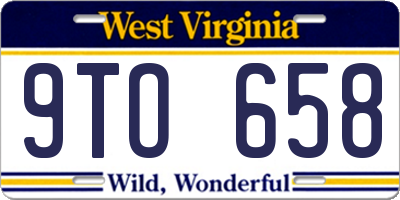 WV license plate 9TO658