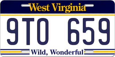 WV license plate 9TO659
