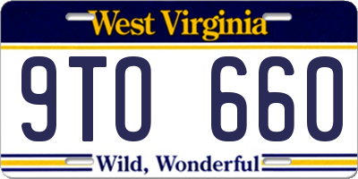 WV license plate 9TO660