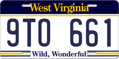 WV license plate 9TO661